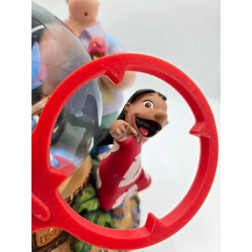 Disney Lilo & Stitch‎ Musical Snow Globe Elvis Ohana Beach Hound Dog READ FLAWED